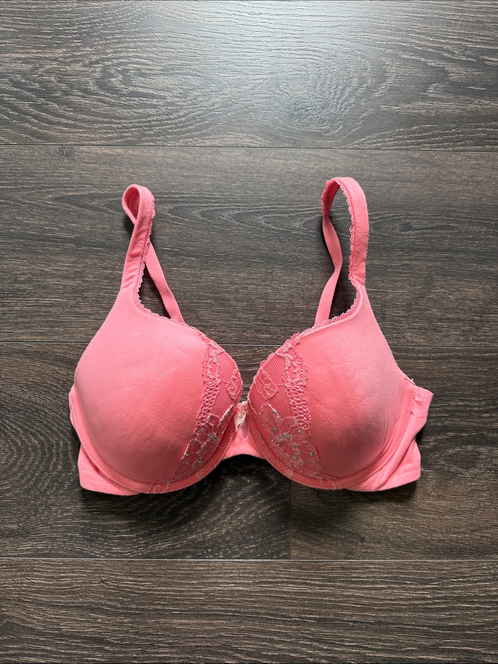 Pink Lace Detail Body By Victoria Bra - Women Intimates